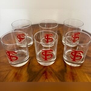 Set of 6 Florida State Rocks 14oz.  Glasses By Indigo Falls